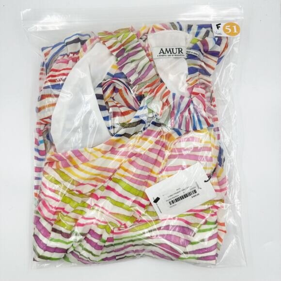 Amur Estfan Pleated Halter Dress Double Rainbow 5819650-7306 size 6 M NEW NWT - Picture 10 of 10